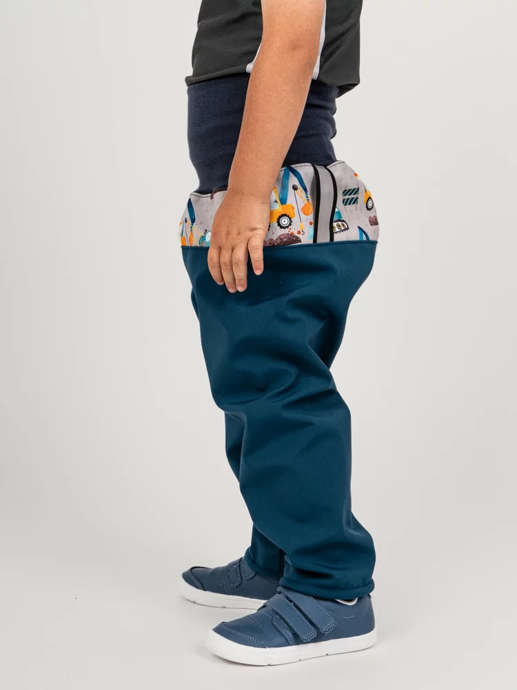 Batolecí softshellové kalhoty Unuo s fleecem Basic, Kobaltová Bagry