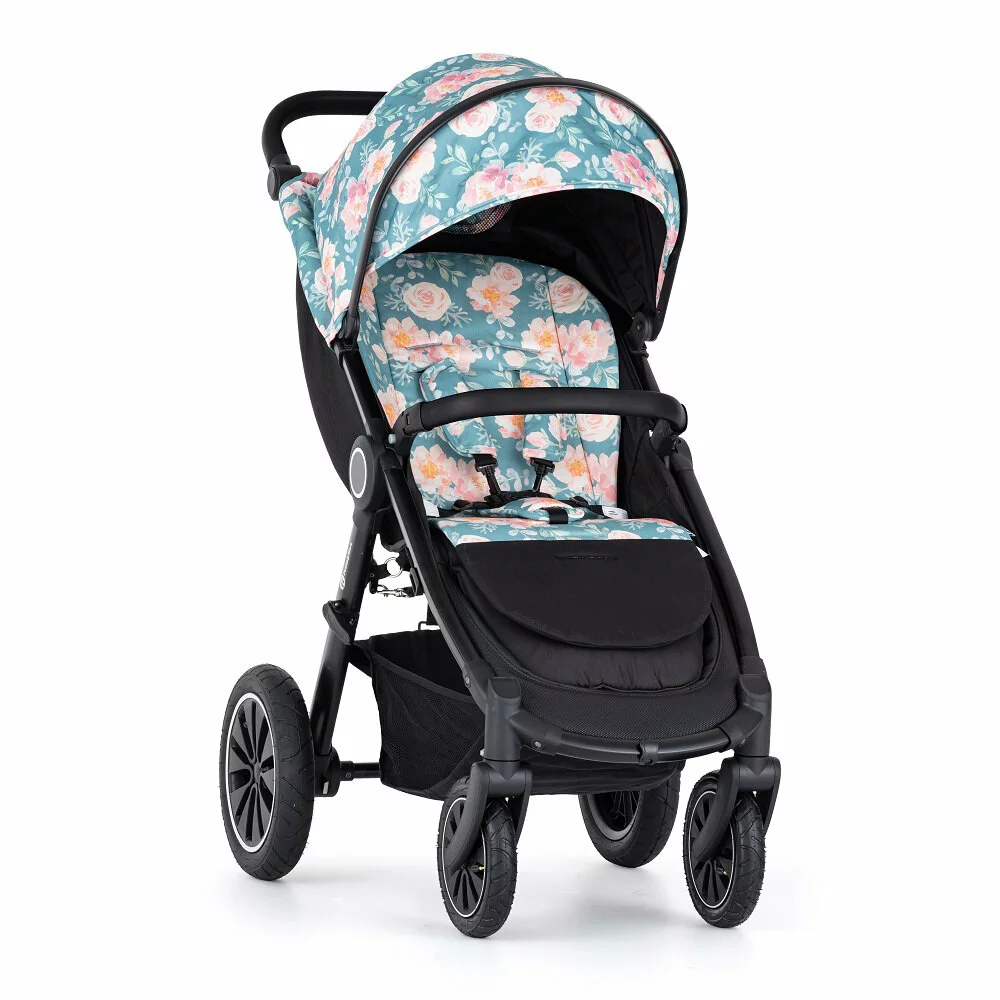 PETITE&MARS Kočárek Street+ Air Black + Stříška Limited 100 Roses