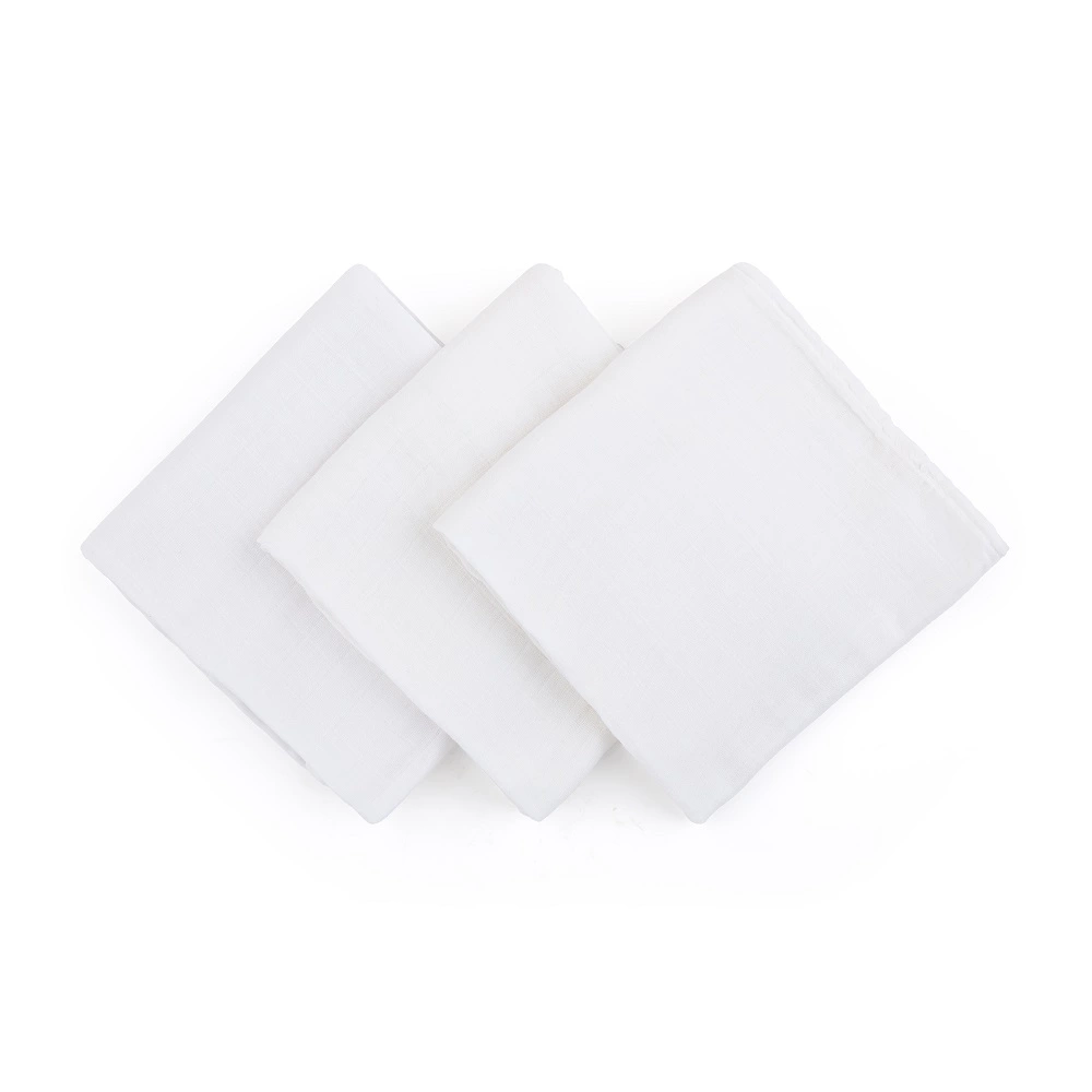 PETITE&MARS Sada plenek bambusová mušelínová 3ks 68x68 cm Moussy Total White