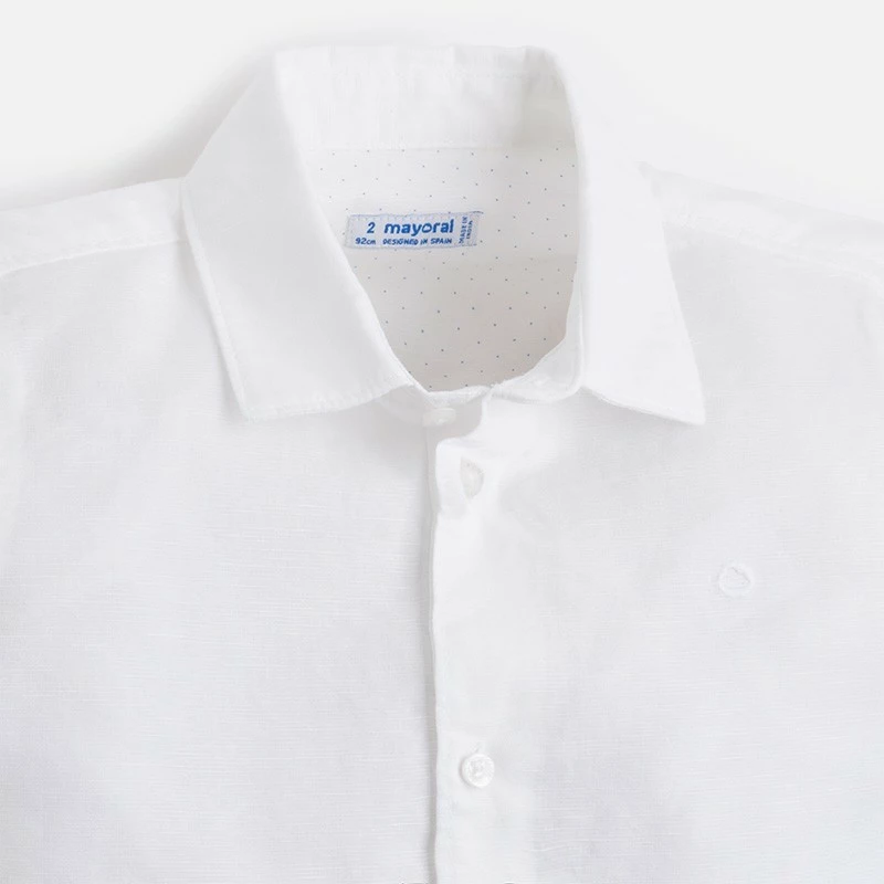 Chlapecká košile s krátkým rukávem Mayoral 139-14 Blanco velikost 122