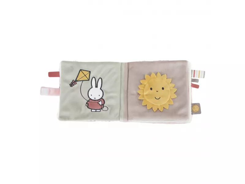 Little Dutch Textilní knížka s aktivitami králíček Miffy Fluffy Pink