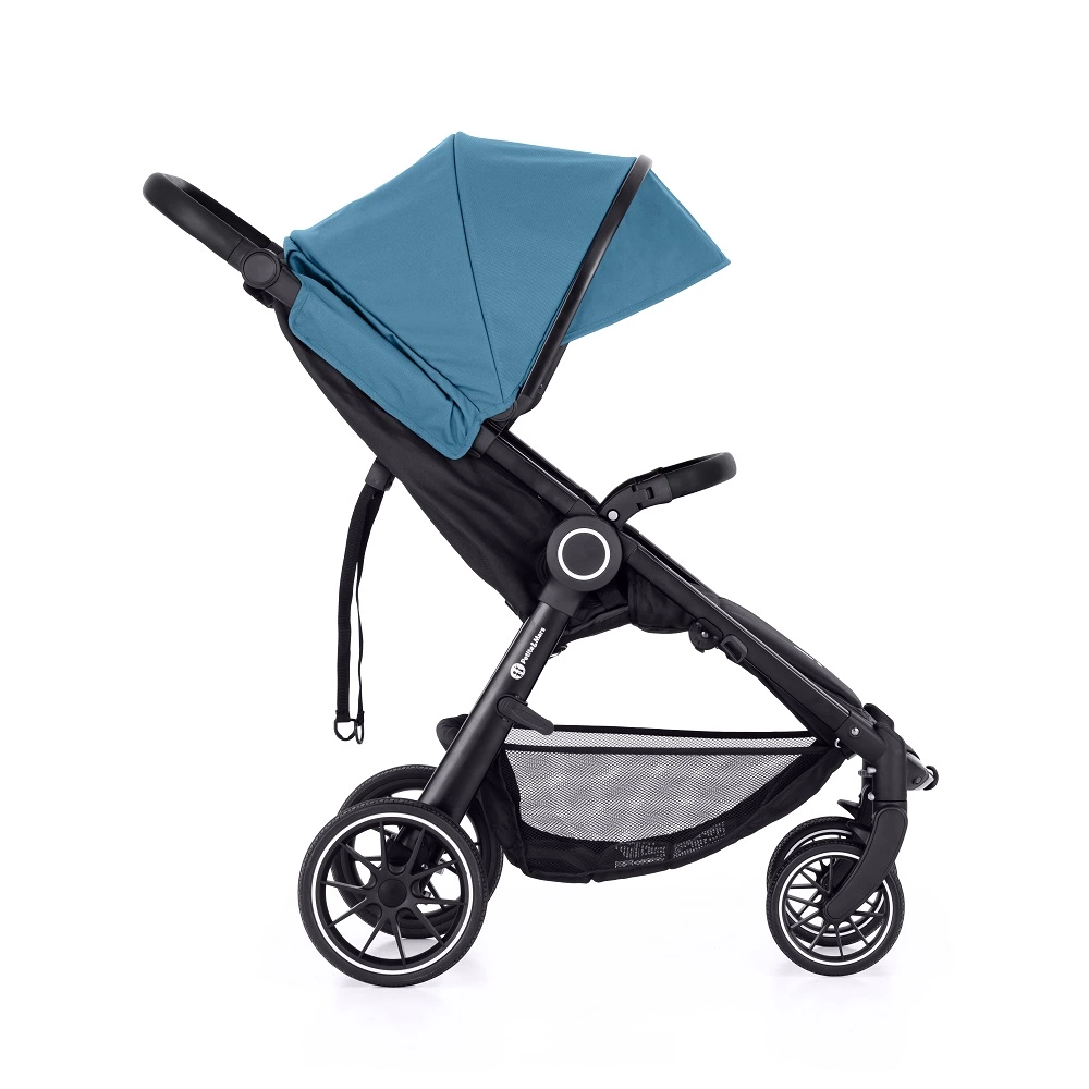 PETITE&MARS Kočárek sportovní Street+ RWS Black Ocean Blue Complete + odrážedlo Uniq Pink