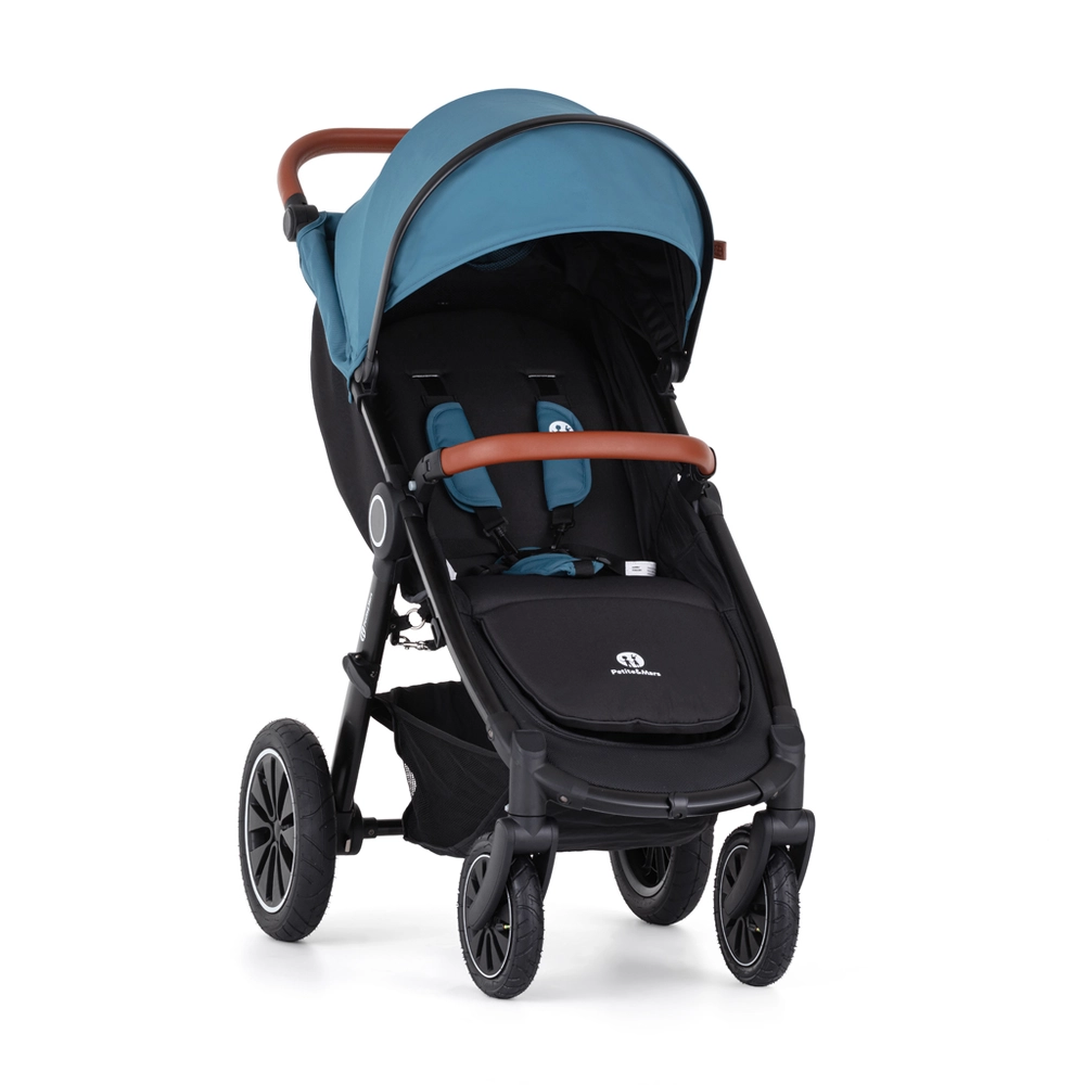 PETITE&MARS Kočárek sportovní Street+ Air Oak Ocean Blue Complete, nánožník + odrážedlo Uniq Pink