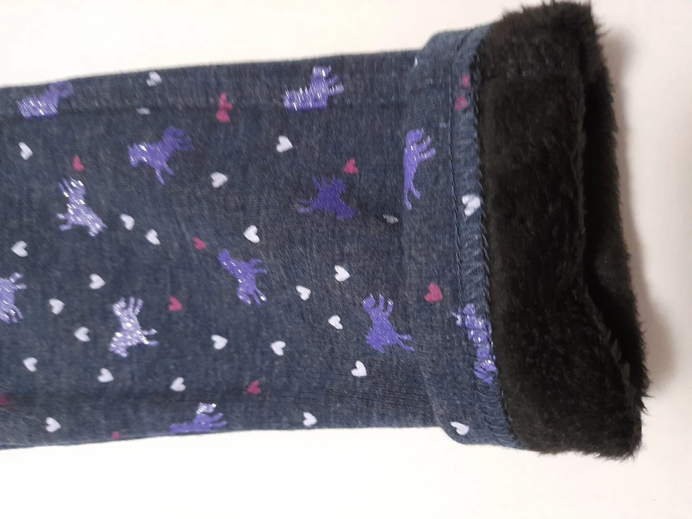 Dívčí zateplené legíny Topo in Fashion tmavě modré  se srdíčky a koníky