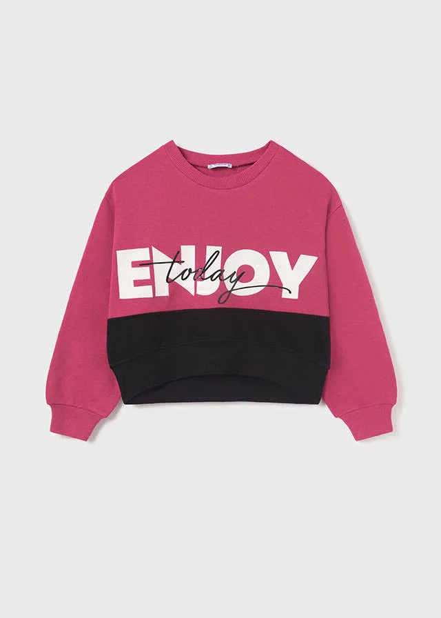 Dívčí mikina Crop top Mayoral 7406-72 Magenta