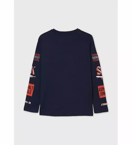 Chlapecké triko dlouhý rukáv Mayoral 7018 -38 modré velikost 172