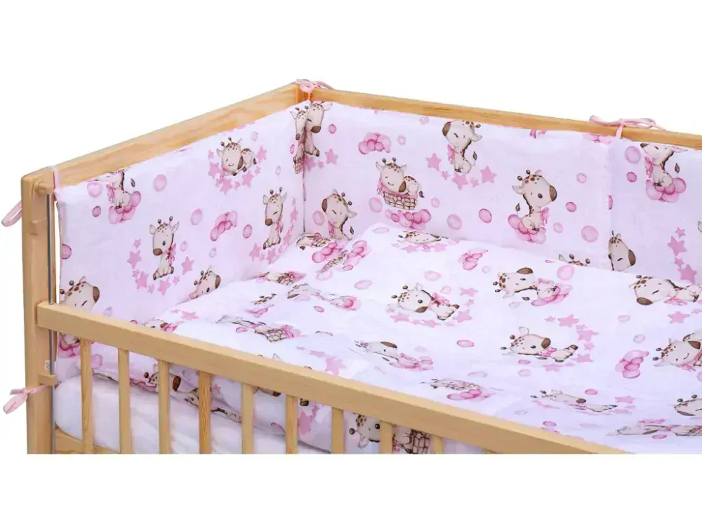 Dětská postýlka s kompletní výbavou Scarlett 120 x 60 cm - Fiki - růžová