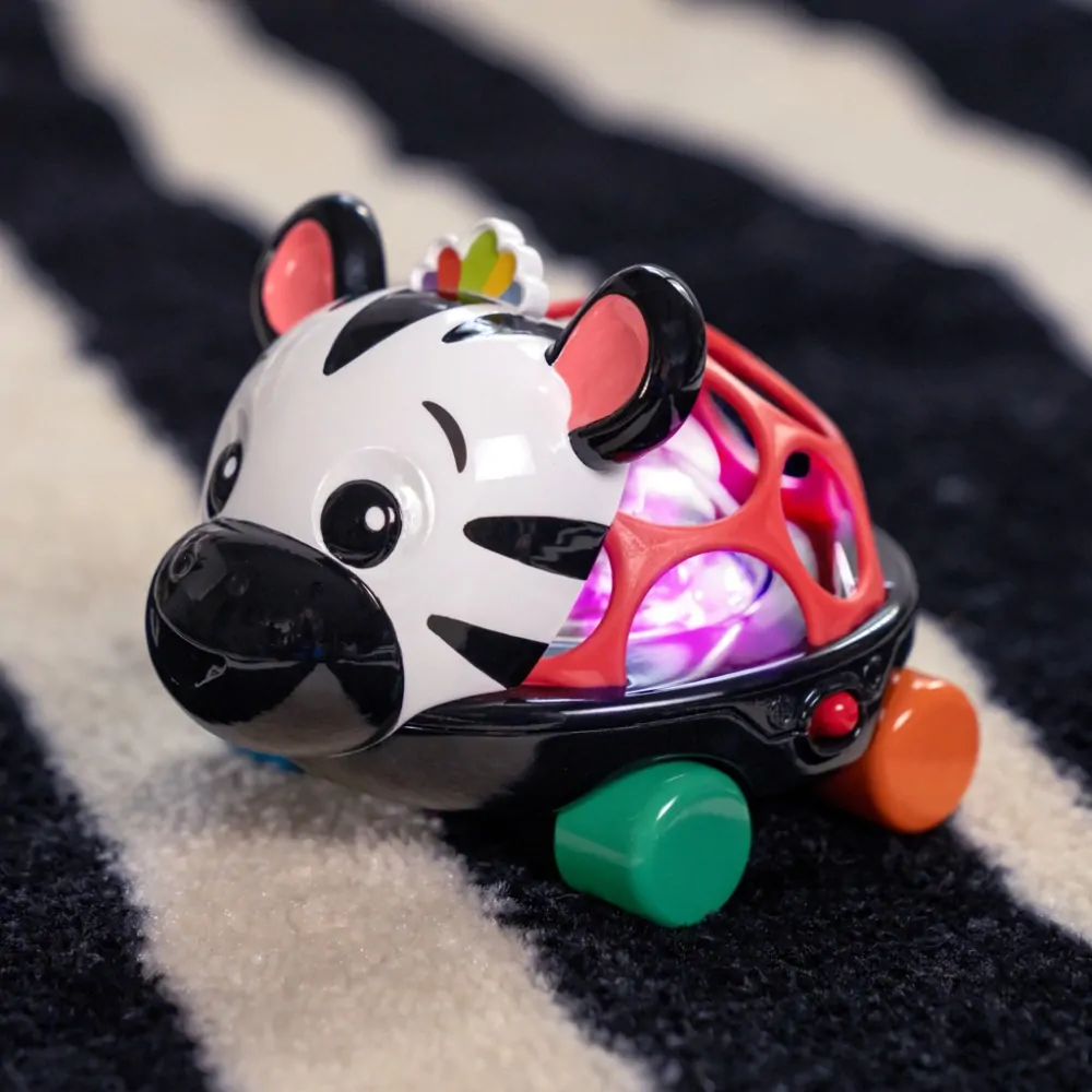 OBALL Autíčko a chrastítko 2v1 Curious Car zebra Zen™ 3m+