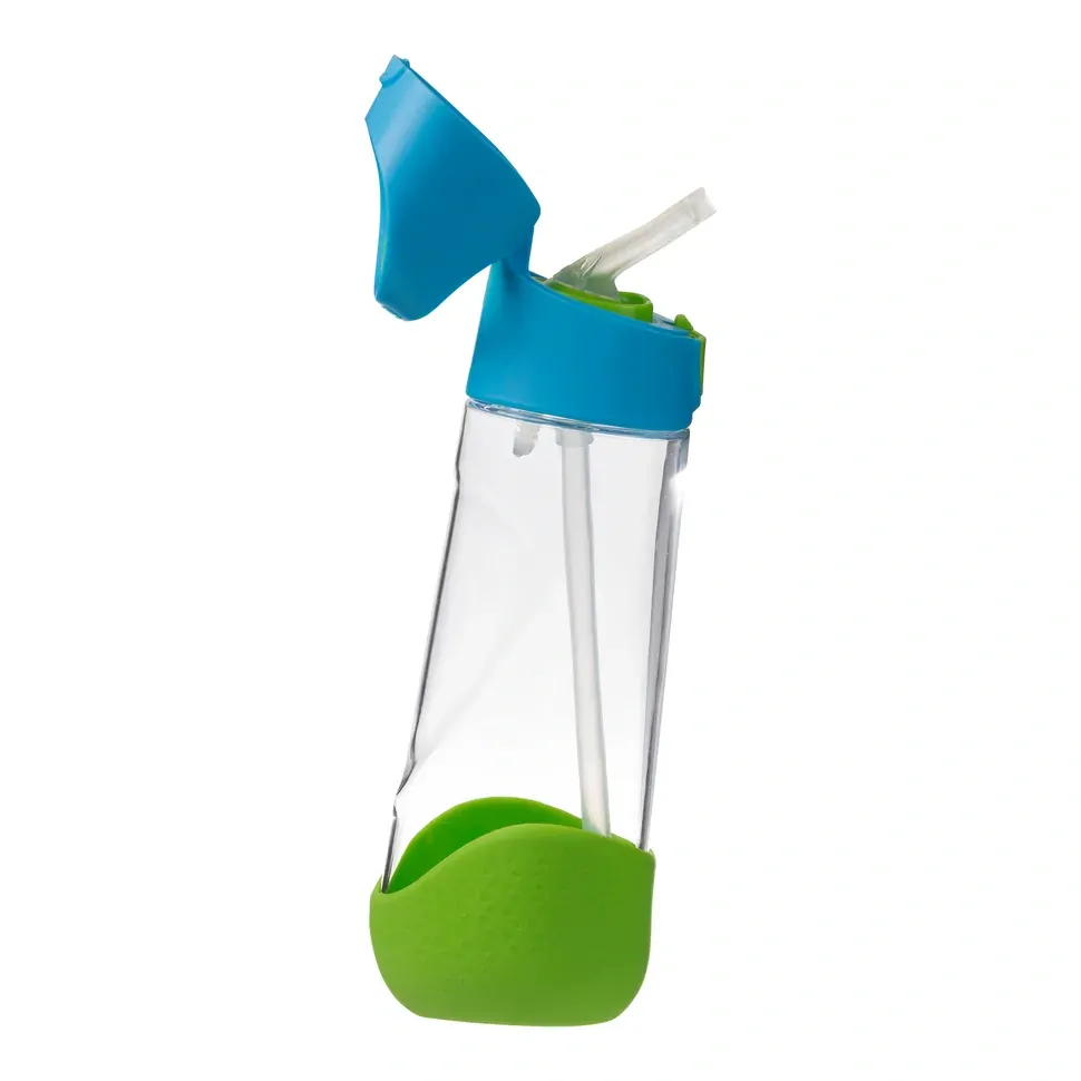 b.box Lahev na pití s brčkem 600 ml - Modrá/Zelená