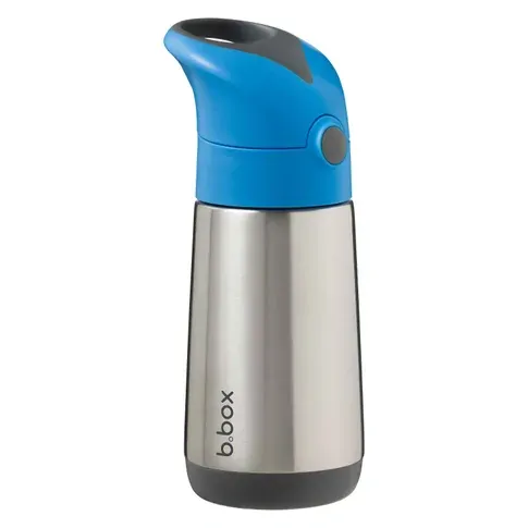 b.box Termoska na pití s brčkem 350 ml - Modrá/šedá