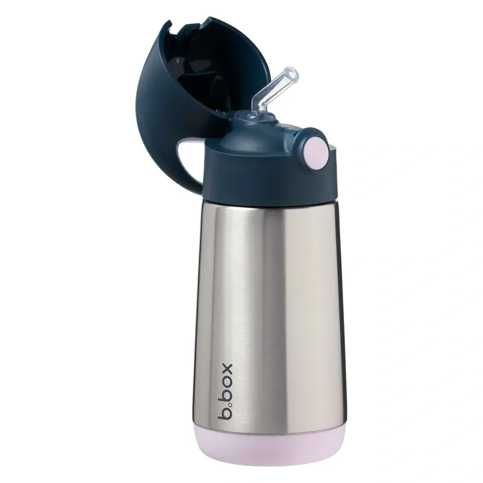 b.box Termoska na pití s brčkem 350 ml - Indigo/Růžová