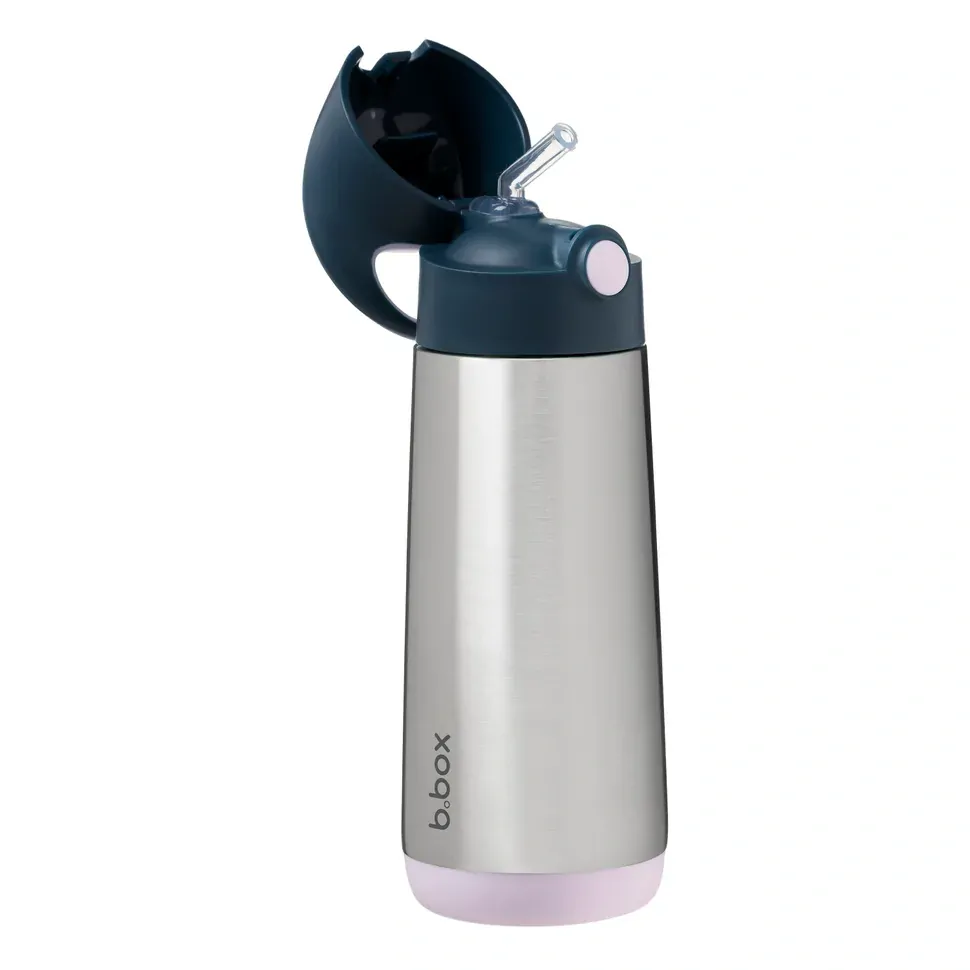 b.box Termoska na pití s brčkem 500 ml Indigo/Růžová