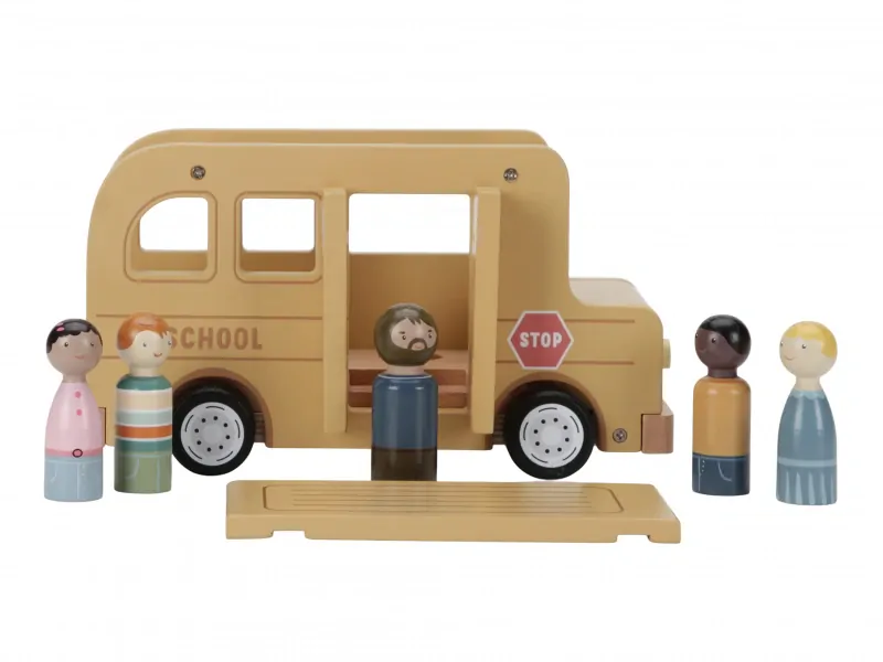 Little Dutch Školní autobus s figurkami dřevěný