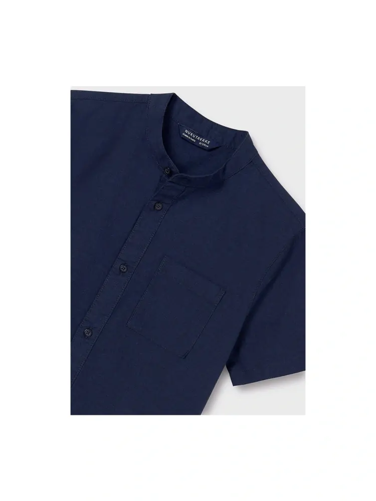 Chlapecká košile bez límečku s krátkým rukávem Mayoral 6118-79 tmavě modrá velikost 140