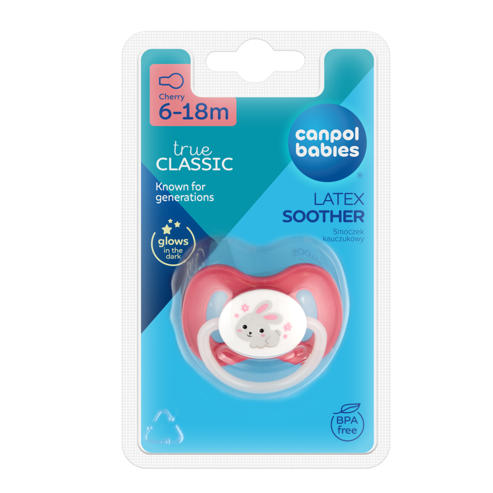 Canpol babies Dudlík 6-18m kaučukový třešinka BUNNY & COMPANY králíček růžový