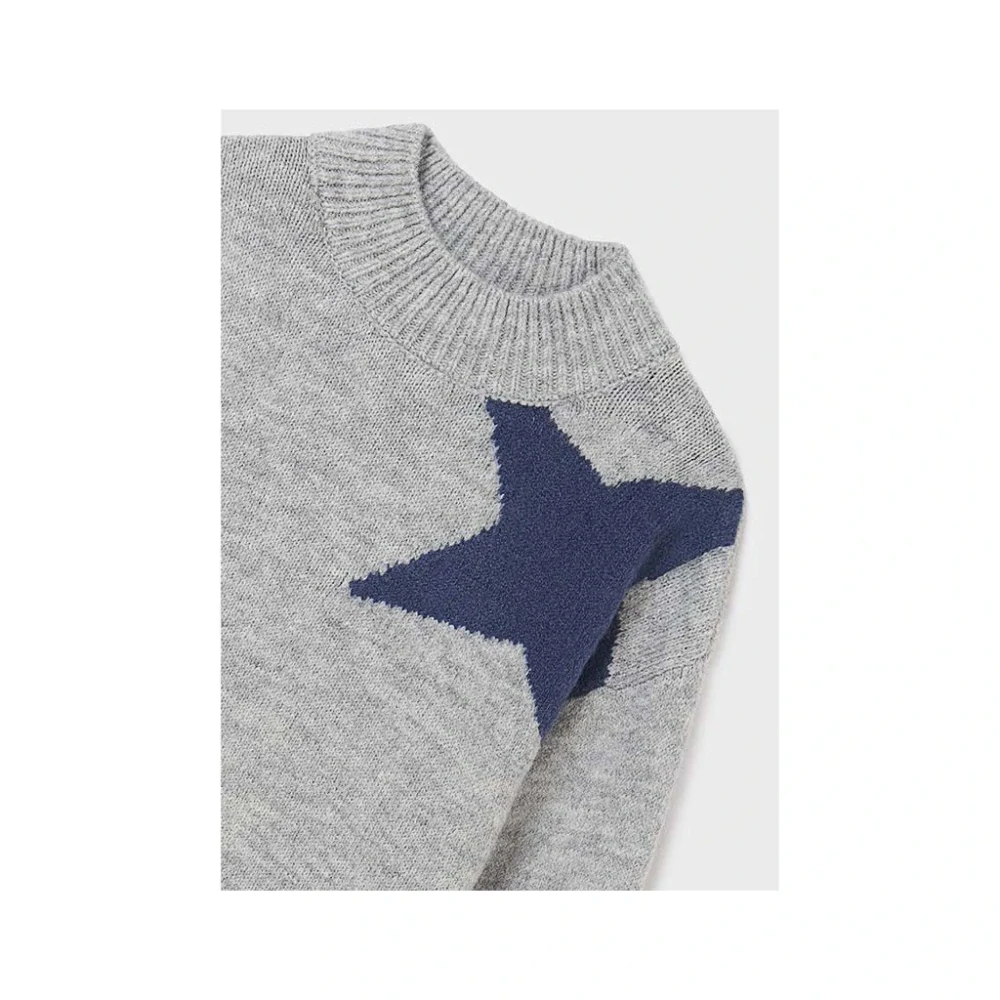 Dívčí svetr s hvězdami Mayoral 7374-32 Šedý velikost 162