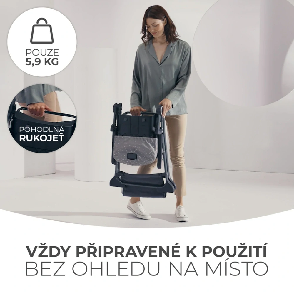 KINDERKRAFT Židlička jídelní Foldee Grey