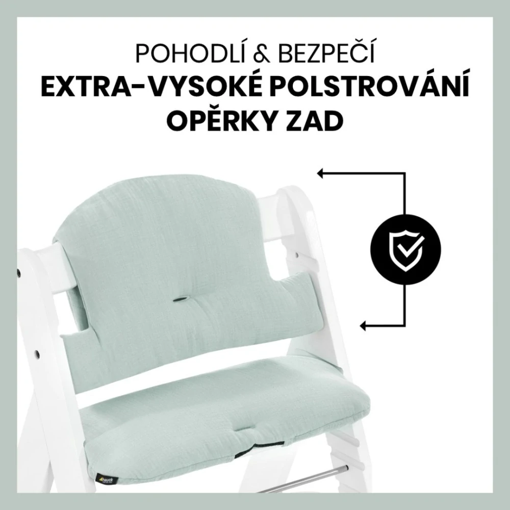 Hauck Polstrování Select na židličky Alpha+,Beta+ a Arketa, Muslin, Mint