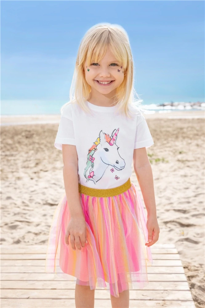 Růžová tylová sukně s motýlky Blue Seven 723558