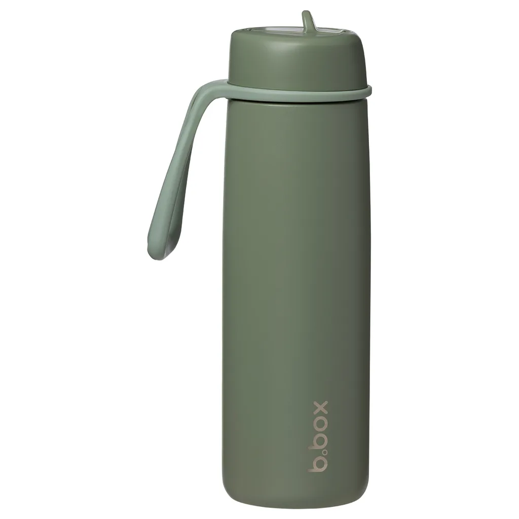 b.box Nerezová termolahev s brčkem 690 ml - Olive