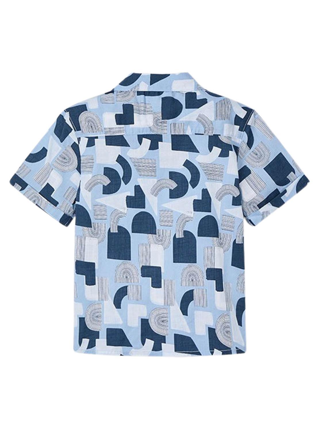 Chlapecká košile krátký rukáv Mayoral  3114-27 modrá velikost 134