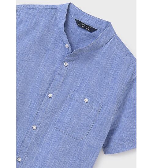 Chlapecká košile s krátkým rukávem a mao límečkem Mayoral 6137-42 Modrá velikost 172