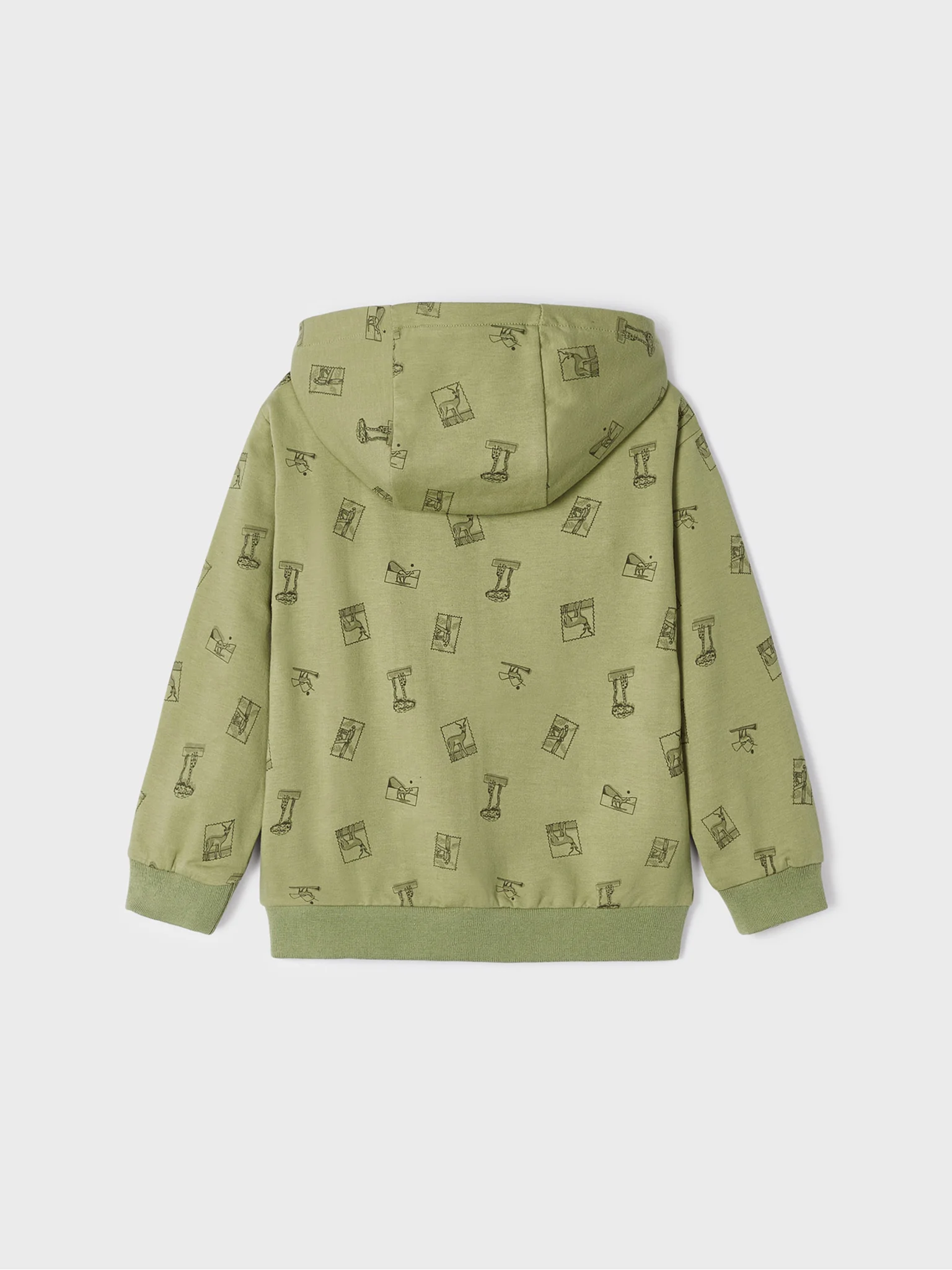 Chlapecká mikina s kapucí Mayoral 3454-7 Khaki zelená velikost 116