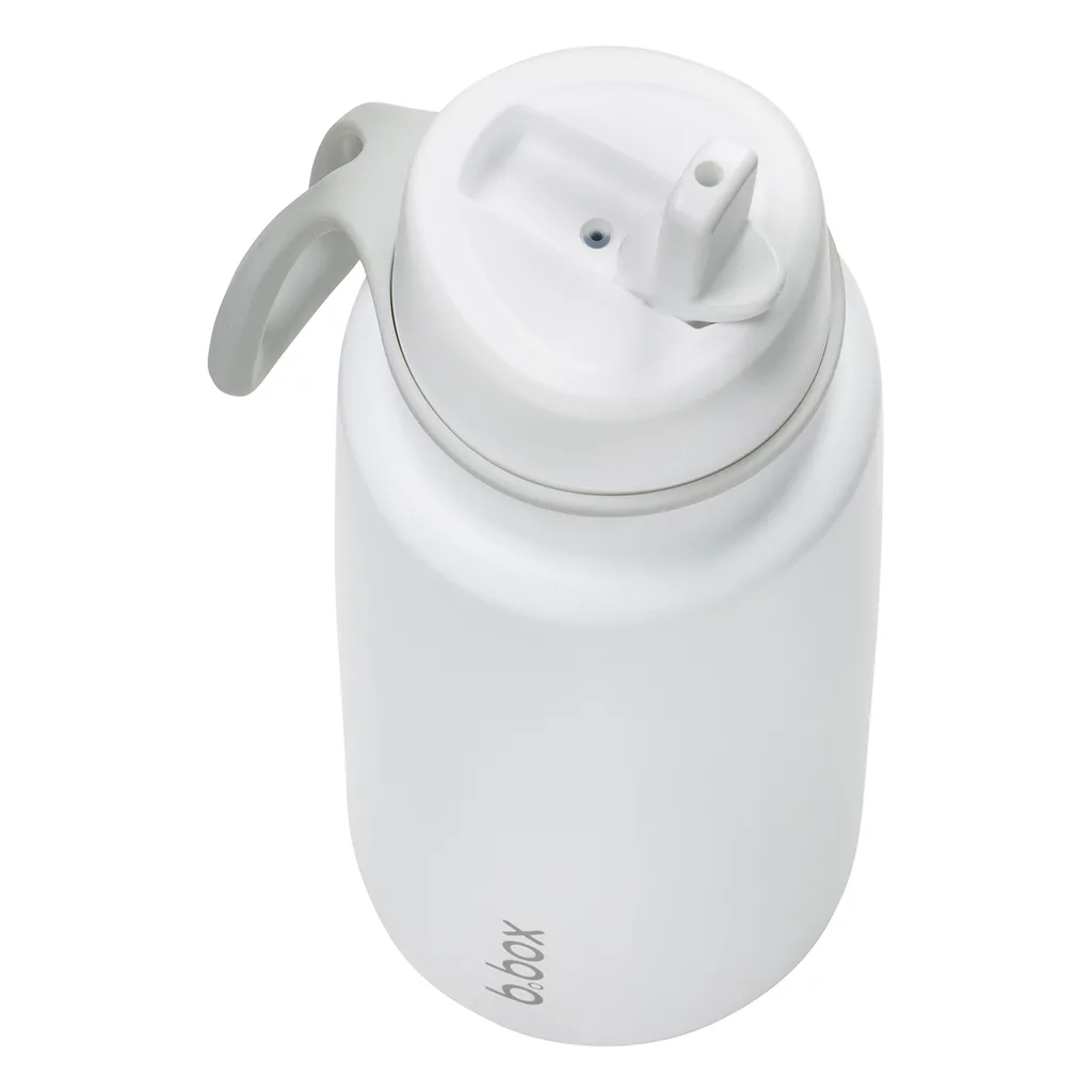 b.box Nerezová termolahev s brčkem 1L - White Out