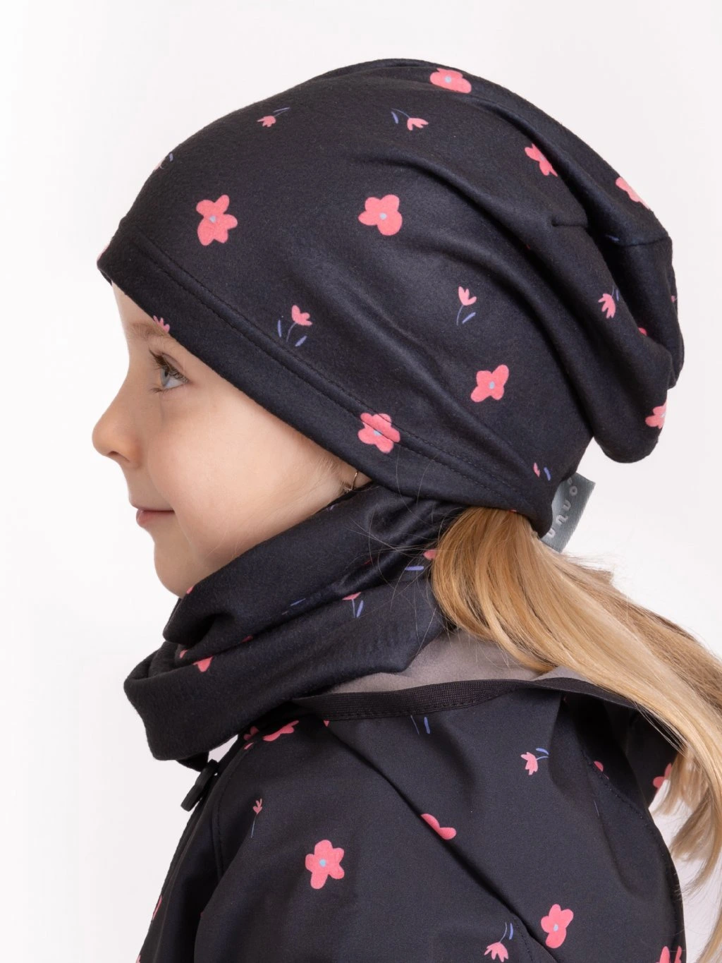 Dětský nákrčník Unuo fleec Basic Květiny oboustranný