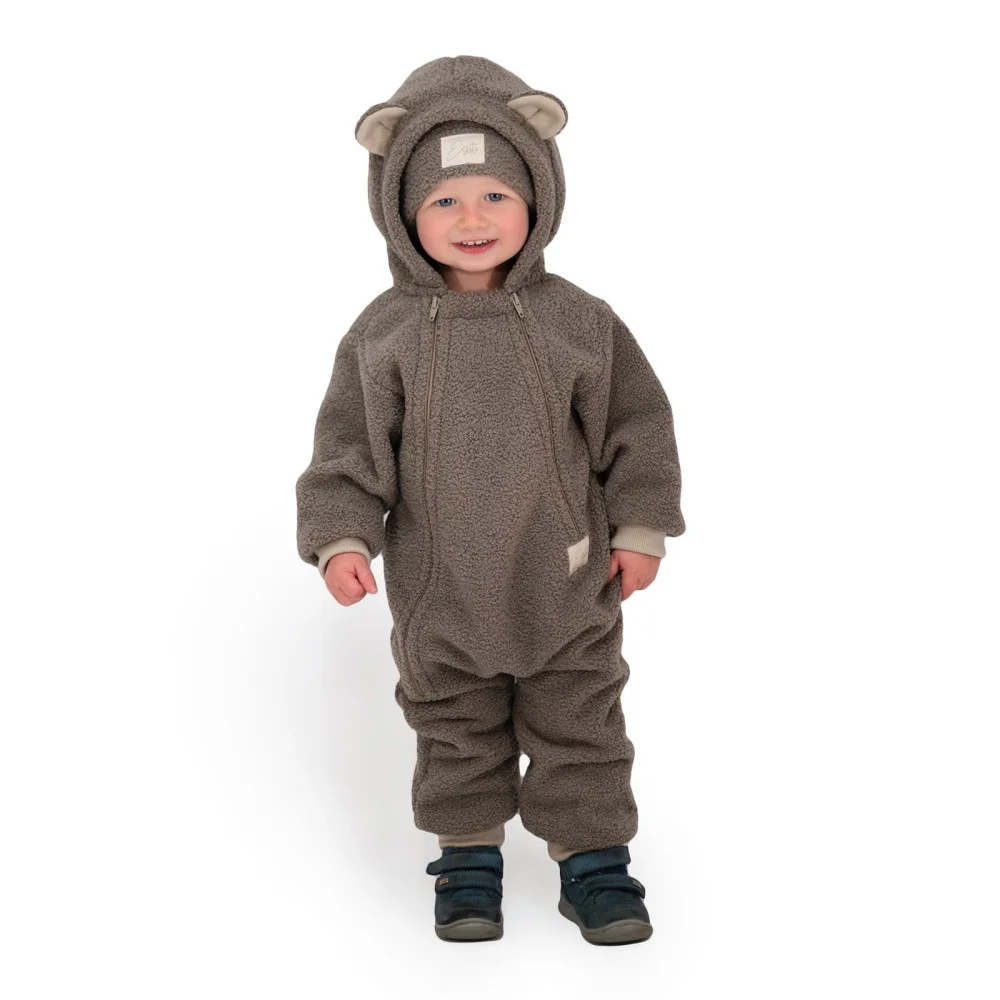ESITO Rostoucí zimní kombinéza Teddy fleece double  Brown velikost 80/86