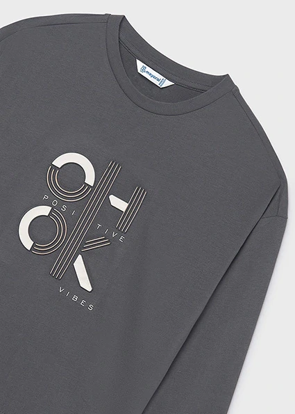 Dívčí triko OK Mayoral 7028 -15 Šedé velikost 162