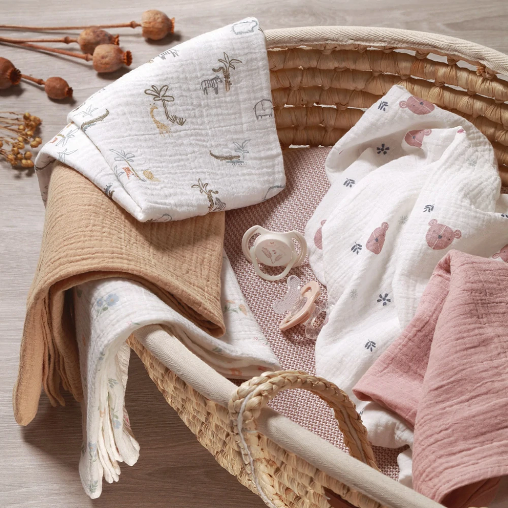 BABYONO Pleny mušelínové Super Soft 3 ks, Beige 70 x 70 cm