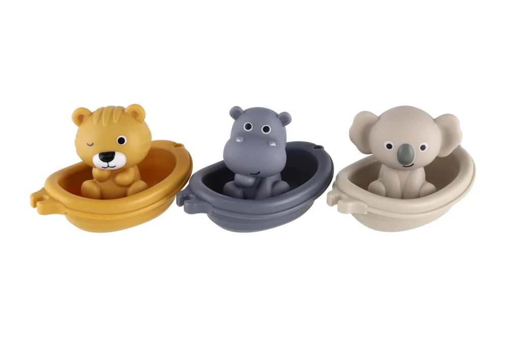 Lodičky gumové do vany se zvířátky 6ks v krabičce 18m+