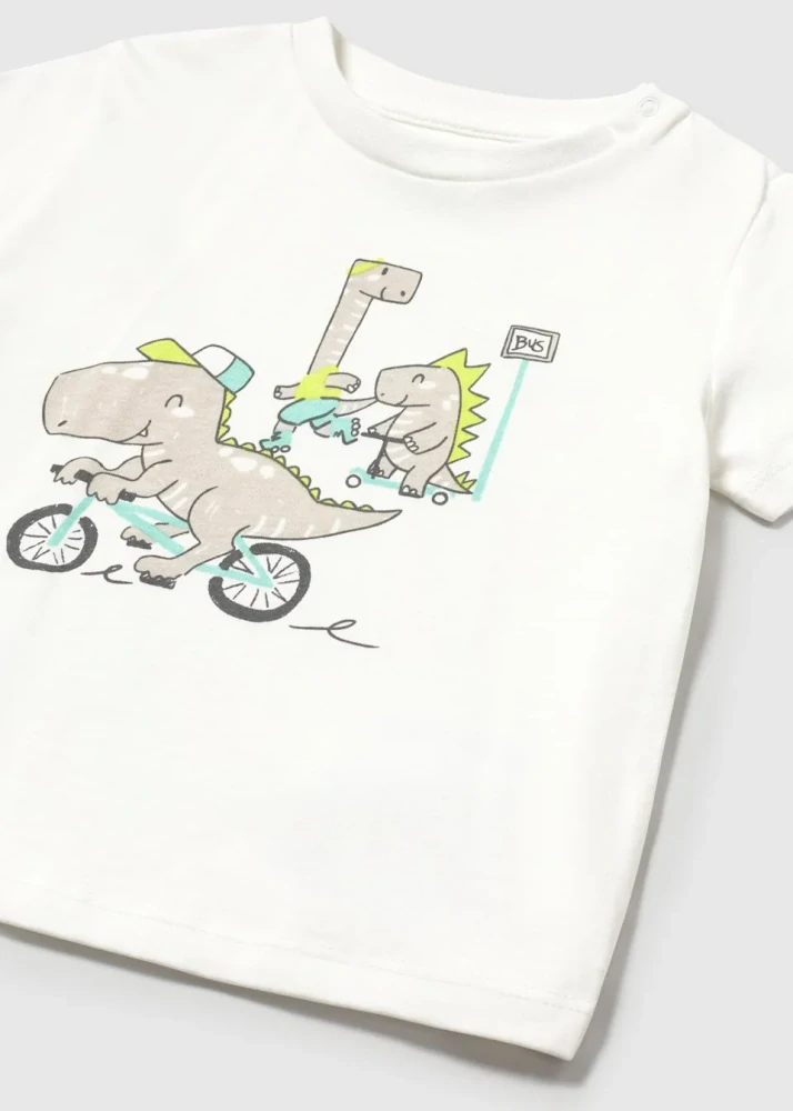 Chlapecké triko krátký rukáv Mayoral Dino 1062 Bílé