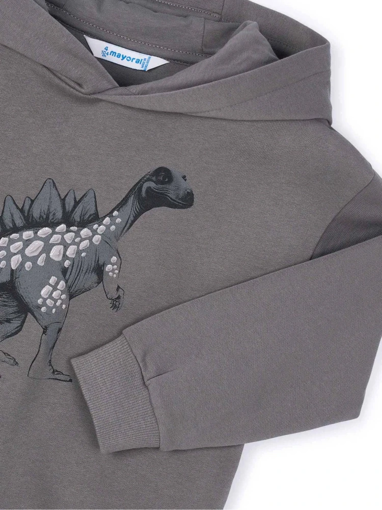 Chlapecká mikina Dino s kapucí Mayoral 4407-65 Šedá