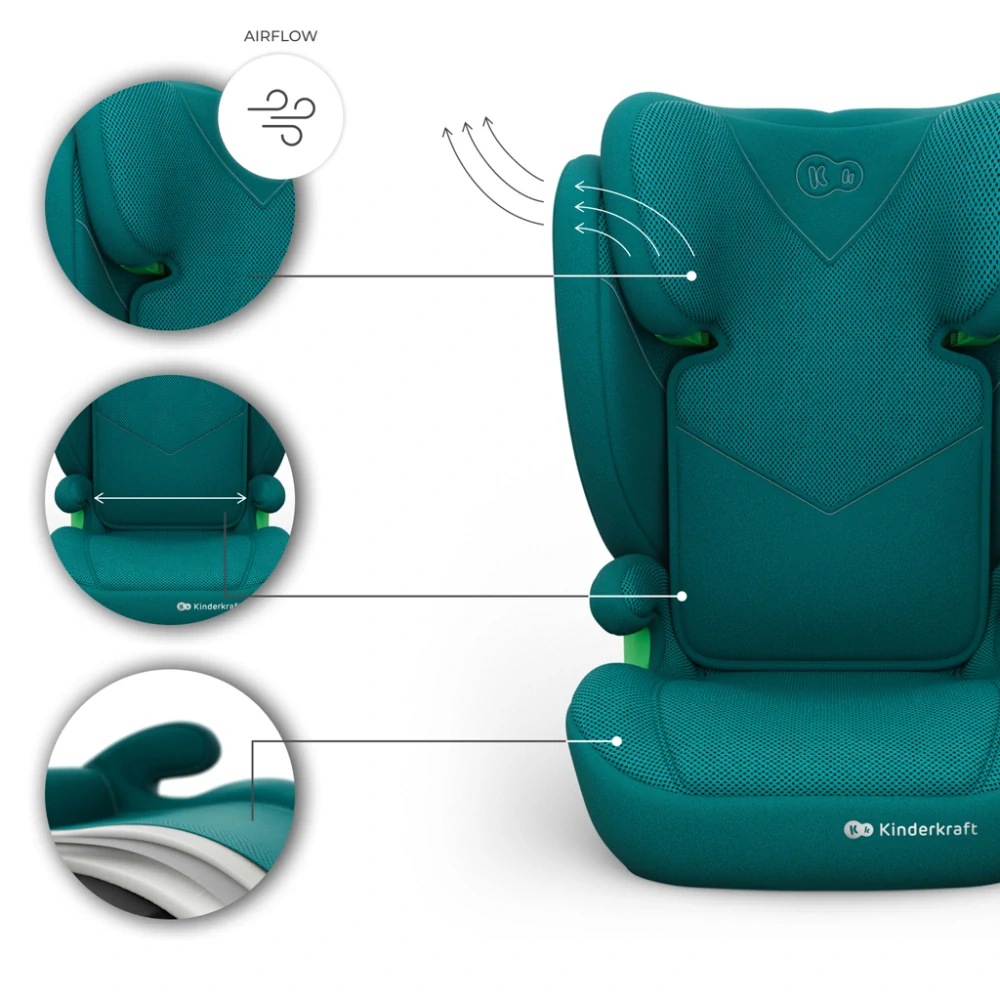 KINDERKRAFT Autosedačka Junior Fix 2 Plus (100-150 cm) Green