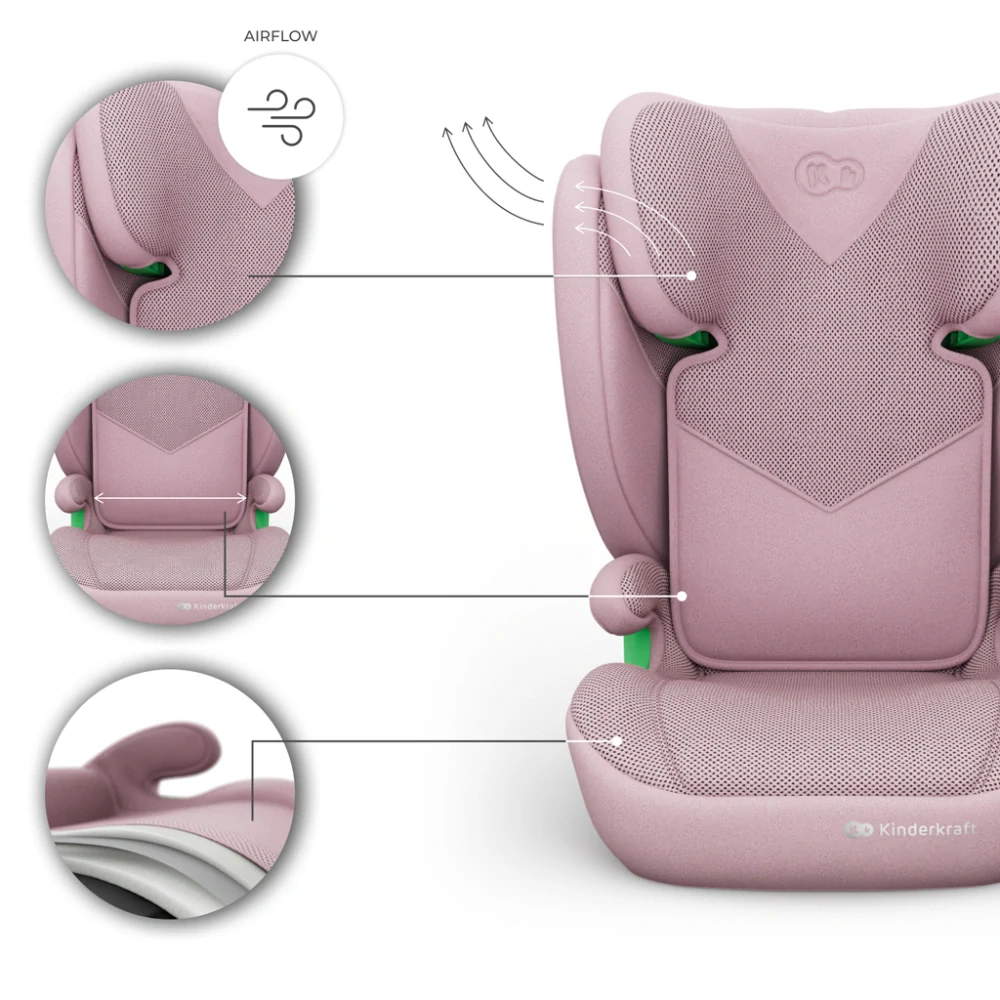 KINDERKRAFT Autosedačka Junior Fix 2 Plus (100-150 cm) Pink