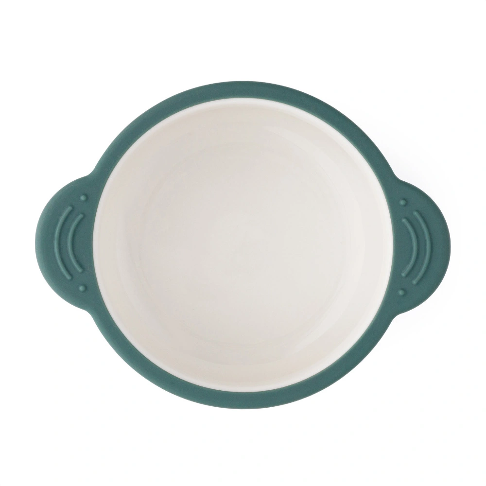 PETITE&MARS Miska keramická se silikonovým obalem Misty Green