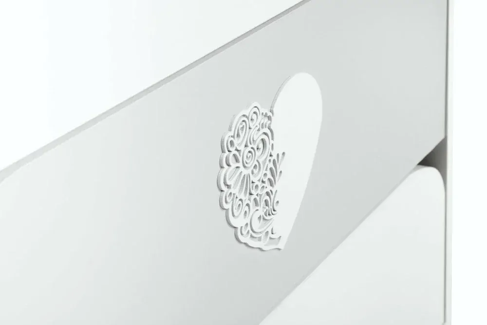 KLUPŠ Přebalovací komoda Nel Heart White-Gray
