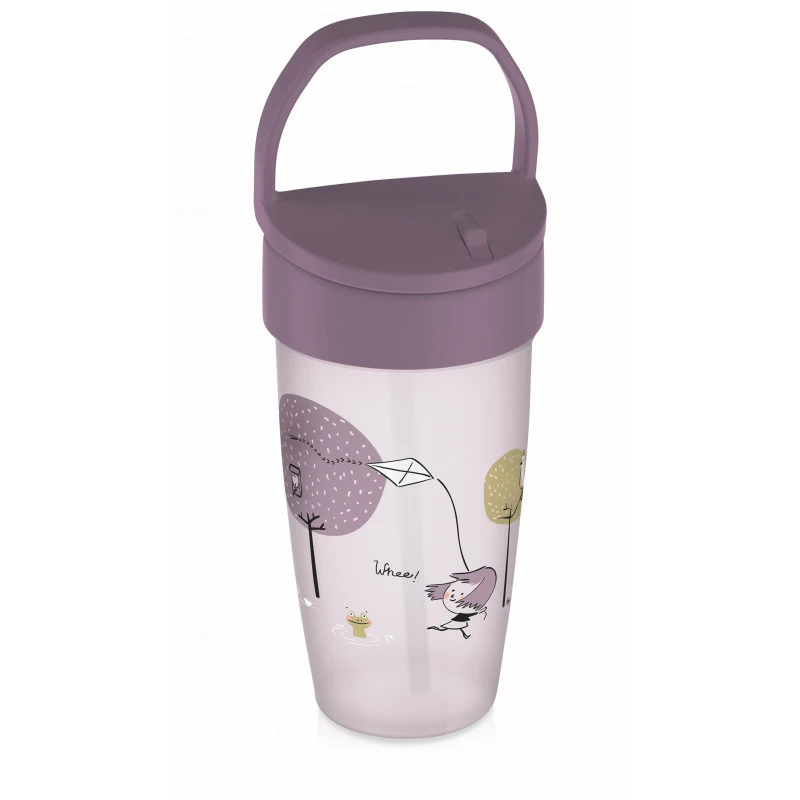 LOVI Hrníček se slámkou LOVELY ACTIVE 350 ml girl