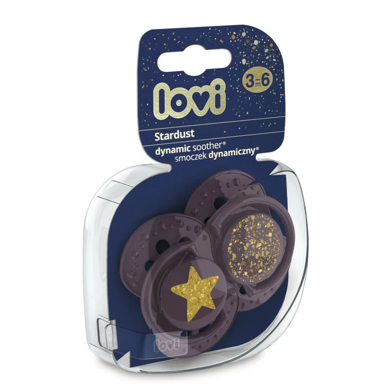 LOVI Dudlík silikonový dynamický Stardust 3-6m 2ks Violet