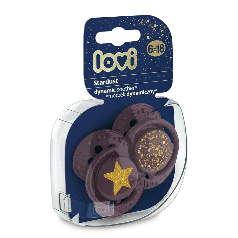 LOVI Dudlík silikonový dynamický Stardust 6-18m 2ks Violet