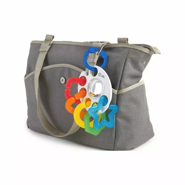 BABY EINSTEIN Kousátko s hrkačkou s C kroužky Shake, Rattle & Soothe™ 0m+