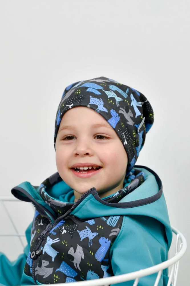 Dětská fleecová čepice spadená Unuo Pejsci