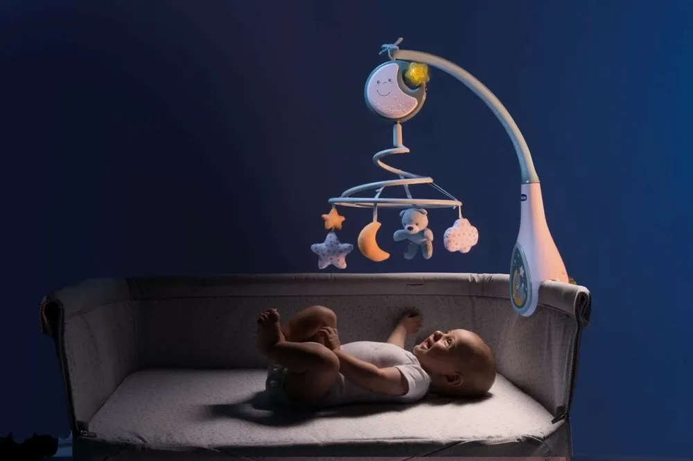 CHICCO Kolotoč nad postýlku Next2Dreams modrý 0m +
