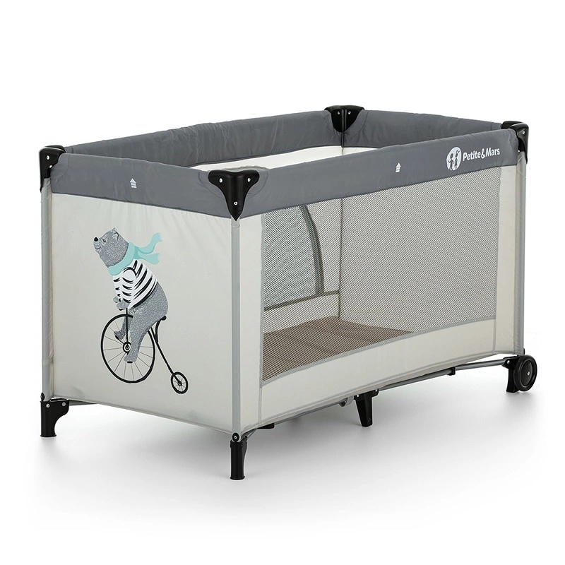 PETITE&MARS Postýlka cestovní Nyja Teddy Biker Grey