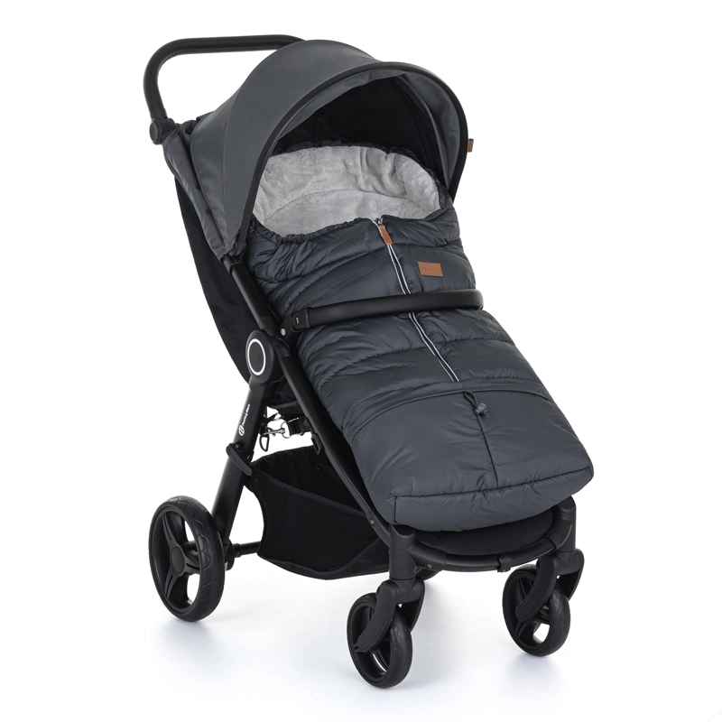 PETITE&MARS Zimní set fusak Jibot 3v1 + rukavice na kočárek Charcoal Grey