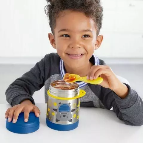 SKIP HOP Zoo Termoska na jídlo se lžičko/vidličkou Netopýr 325 ml, 12 m+ + AQUAINT 500 ml