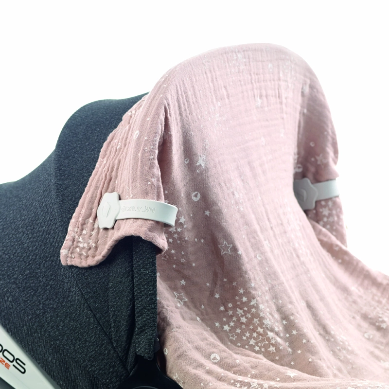 JANÉ Úchyty na kočárek silikónové s magnetem Boho Pink 4 ks