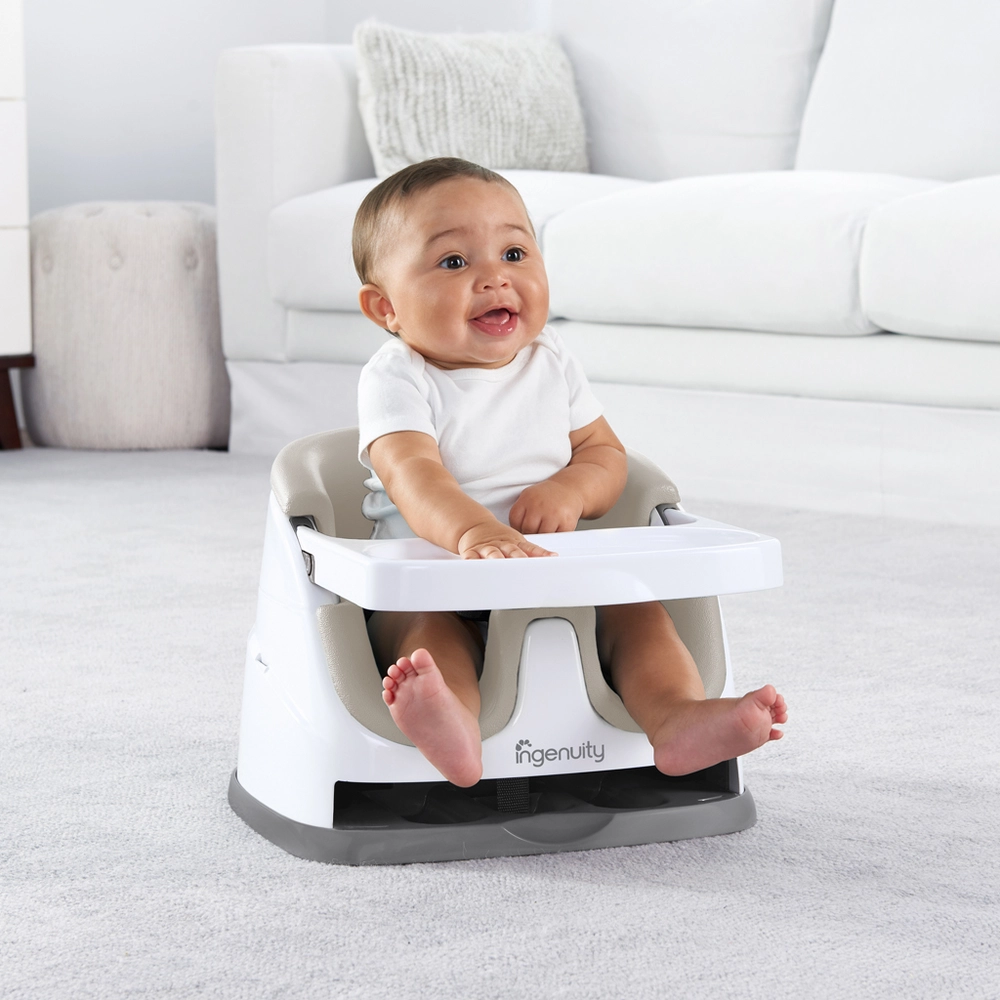 INGENUITY Podsedák na jídelní židli 2v1 Baby Base Cashmere 6m+ do 22 kg